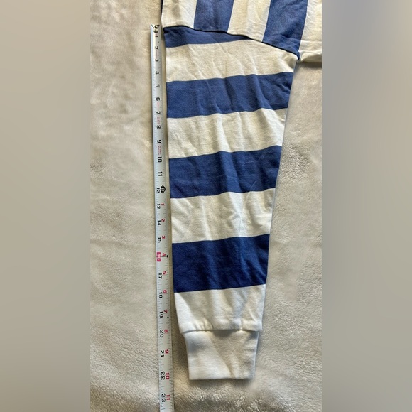 Cotton On blue and white striped cropped polo top Size Large - Picture 8 of 10